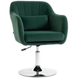 Rackhams Retro Velvet Swivel Tub Chair with Steel Frame - Dark Green - thumbnail 2