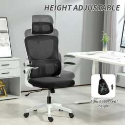 Rackhams Mesh Office Chair with Adjustable Headrest, Lumbar Support, Black - Yes - Office Chair - 60W x 59D x 122H cm - thumbnail 5