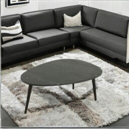 Rackhams Miel Coffee Table With Black Marble Top and Metal Legs - thumbnail 2