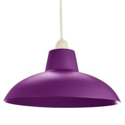 Rackhams Industrial Retro Designed Matt Purple Curved Metal Ceiling Pendant Light Shade
