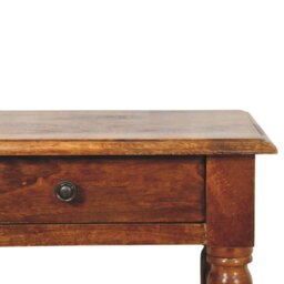 Rackhams Solid Wood Turned Legs Chestnut 1 Drawer Side Table - thumbnail 5