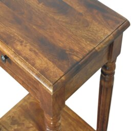 Rackhams Solid Wood Turned Legs Chestnut 1 Drawer Side Table - thumbnail 6