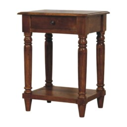 Rackhams Solid Wood Turned Legs Chestnut 1 Drawer Side Table - thumbnail 4