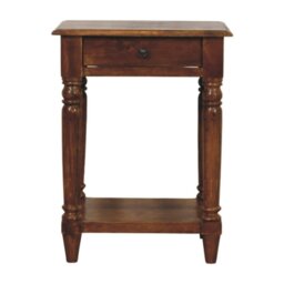 Rackhams Solid Wood Turned Legs Chestnut 1 Drawer Side Table - thumbnail 2