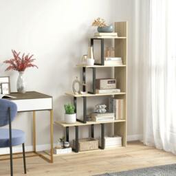Rackhams 5-Tier Ladder Shelf Display Plant Stand Home Office Ladder - 102L x 30W x 160H cm - Oak