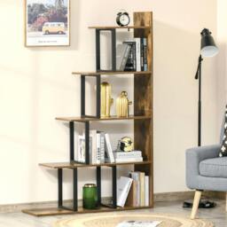 Rackhams 5-Tier Ladder Shelf Display Plant Stand Home Office Ladder - 102L x 30W x 160H cm - Oak - thumbnail 2