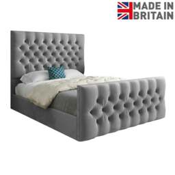 Rackhams Novara Upholstered Soft Velvet Bed Frame - Grey - Grey - Small single - thumbnail 6