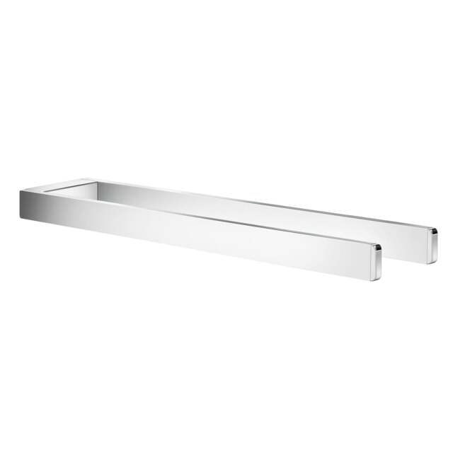 "Rackhams Polished Chrome Aluminium Double Towel Rail 38cm/14.9"" Wall Mounted with Concealed Screws Bathroom Towel Holder"