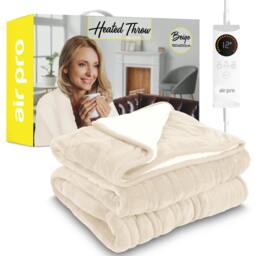 Rackhams Heated Electric Blanket with Digital Controller & 6 Heat Settings - Double 150x200cm - Double  - Beige