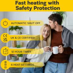 Rackhams Heated Electric Blanket with Digital Controller & 6 Heat Settings - Double 150x200cm - Double  - Beige - thumbnail 6