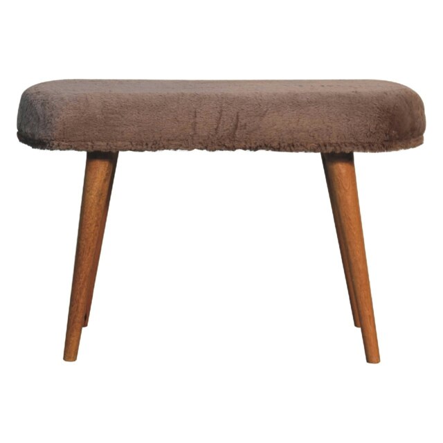 Rackhams Mocha Faux Fur Fabric Bench - image 1