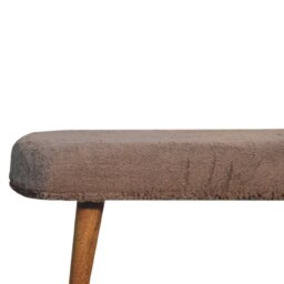 Rackhams Mocha Faux Fur Fabric Bench - thumbnail 5