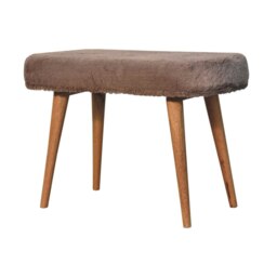 Rackhams Mocha Faux Fur Fabric Bench - thumbnail 3