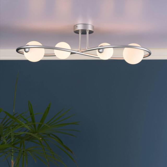 Rackhams Lena 4 Light Matte Silver Semi Flush Ceiling Light - image 1