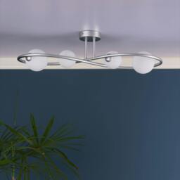 Rackhams Lena 4 Light Matte Silver Semi Flush Ceiling Light - thumbnail 2
