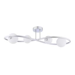 Rackhams Lena 4 Light Matte Silver Semi Flush Ceiling Light - thumbnail 4
