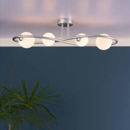 Rackhams Lena 4 Light Matte Silver Semi Flush Ceiling Light - thumbnail 1