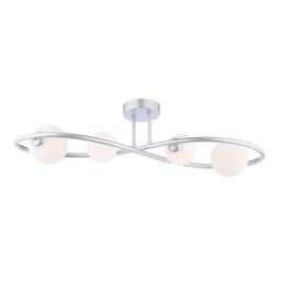 Rackhams Lena 4 Light Matte Silver Semi Flush Ceiling Light - thumbnail 3