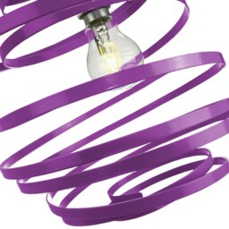 Rackhams Contemporary Purple Gloss Metal Double Ribbon Spiral Swirl Ceiling Light Pendant - thumbnail 2