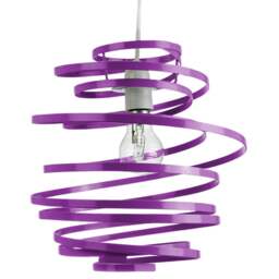 Rackhams Contemporary Purple Gloss Metal Double Ribbon Spiral Swirl Ceiling Light Pendant