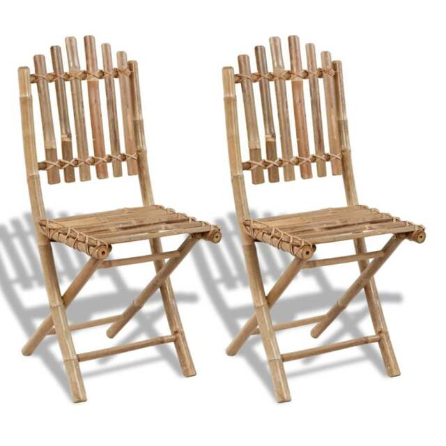 Rackhams Folding Garden Chairs 2 pcs Bamboo