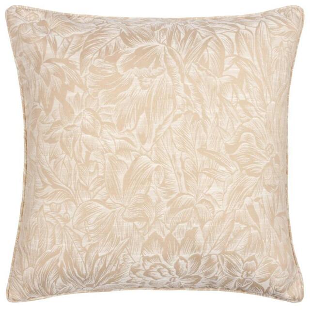 Rackhams Nature Grantley Jacquard Piped Cushion Cover - Natural - 50cm x 50cm - Natural - 100% Polyester - image 1