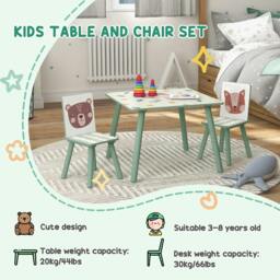 Rackhams ZONEKIZ Kids and Table Chairs, Children Desk with Two Chairs, Toddler Furniture Set, for Ages 3-6 Years - Green - thumbnail 6