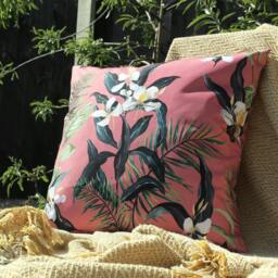 Rackhams Honolulu Outdoor Cushion Cover - Pink - One Size - Pink - 100% Polyester - thumbnail 3