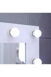 Rackhams Vanity Dressing Table with LED Lights Mirror White - White - thumbnail 5