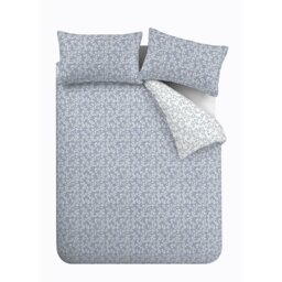 Rackhams Shadow Leaves 200 Thread Count Cotton Reversible Duvet Cover Set - King - French Blue - thumbnail 5