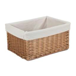 Rackhams Lined Double Steamed Storage Wicker Basket - thumbnail 4