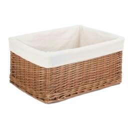 Rackhams Lined Double Steamed Storage Wicker Basket - thumbnail 3