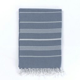 Rackhams Trendy XL Hammam Beach Blankets - Smoke With White Stripes - thumbnail 1