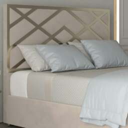 Rackhams Mayfair Upholstered Soft Velvet Metal Bed Frame - Cream - Silver - Double - thumbnail 2
