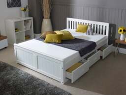 Rackhams Mission Waxed Pine Storage Bed with 6 Drawers Small Double - Double - 4FT - White - thumbnail 3