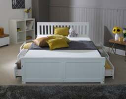 Rackhams Mission Waxed Pine Storage Bed with 6 Drawers Small Double - Double - 4FT - White - thumbnail 1