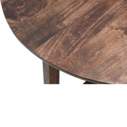 Rackhams Monco Natural Mango Wood Round Inverted Legs Side Table - Dark - 35CM X 35CM X 55CM (LXDXH) - Wood - 1 - thumbnail 5