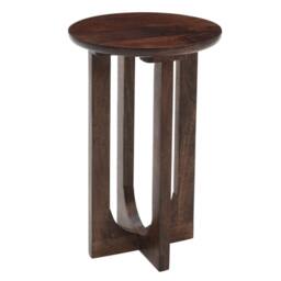 Rackhams Monco Natural Mango Wood Round Inverted Legs Side Table - Dark - 35CM X 35CM X 55CM (LXDXH) - Wood - 1 - thumbnail 2