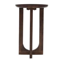 Rackhams Monco Natural Mango Wood Round Inverted Legs Side Table - Dark - 35CM X 35CM X 55CM (LXDXH) - Wood - 1 - thumbnail 4