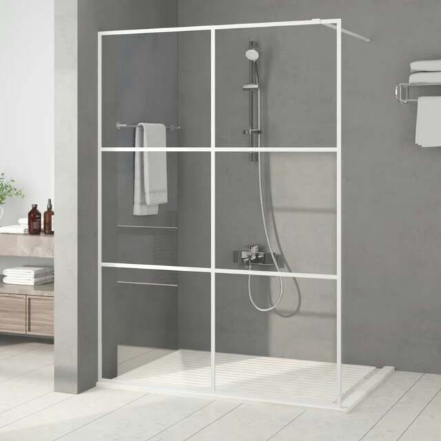 Rackhams Walk-in Shower Wall White 140x195 cm Clear ESG Glass