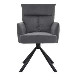 Rackhams Modern Swivel Chair with Upholstered and Black Legs - Green - thumbnail 3