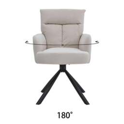 Rackhams Modern Swivel Chair with Upholstered and Black Legs - Green - thumbnail 5