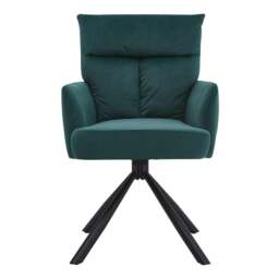 Rackhams Modern Swivel Chair with Upholstered and Black Legs - Green - thumbnail 6
