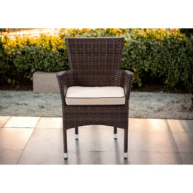 Stackable Rattan Garden Chair in Brown - Cambridge - Rattan Direct
