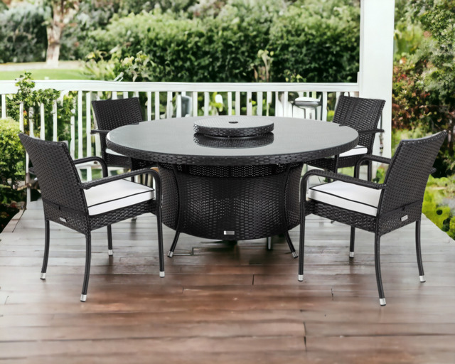Lazy Susan Outside Round Table And Chairs Bella Table Seater Set