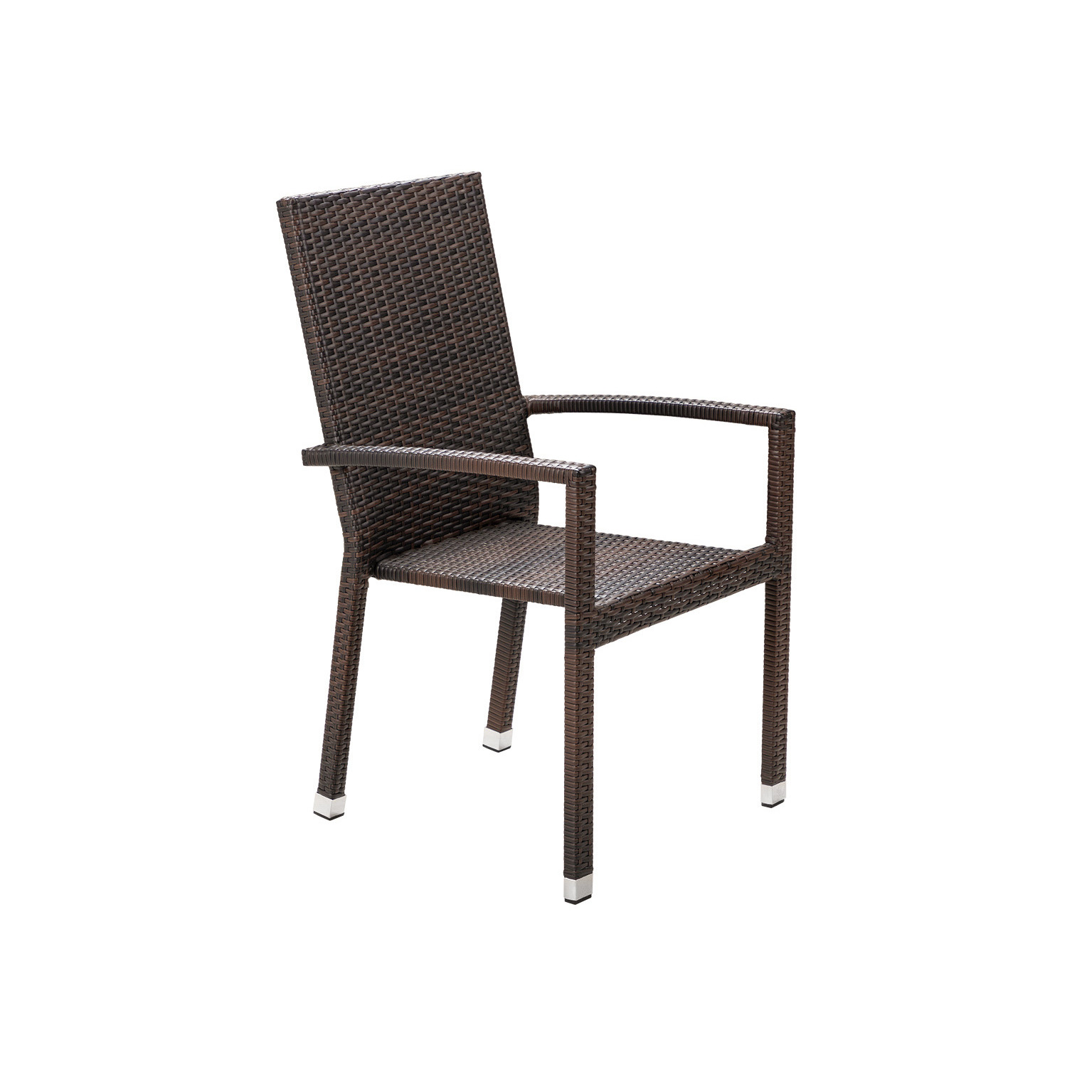 Rio Armed Stacking Rattan Garden Chair in Brown - Rattan Direct