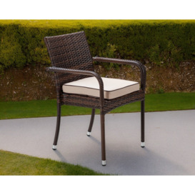 Stacking Rattan Garden Chair in Brown - Roma - Rattan Direct