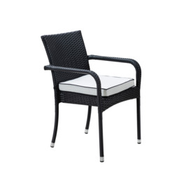 Stacking Rattan Garden Chair in Black & White - Roma - Rattan Direct