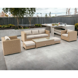 Rattan Garden 3 Seater Sofa Set in Willow - Ascot - Rattan Direct
