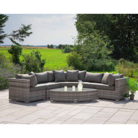 Rattan Garden Corner Sofa Set in Grey - 6 Piece Angled Set - Florida - Rattan Direct